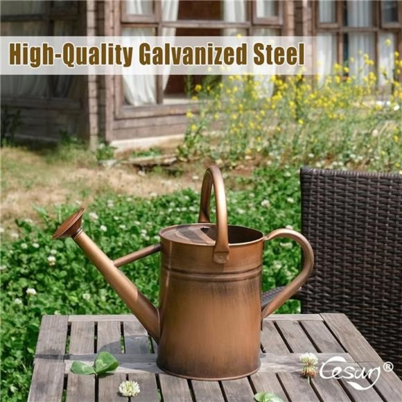 1 Gallon Watering Can - Copper Finish. Galvanized Steel Pot w Removable Spout - Picture 6 of 7